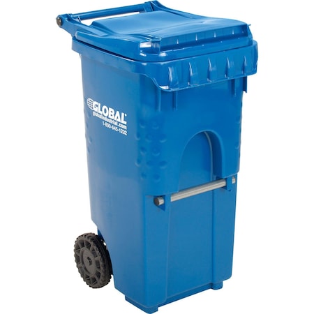 Global Industrial 35 Gallon Mobile Trash Container, Blue B2239508